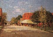 Theodore Clement Steele Street Scene oil on canvas